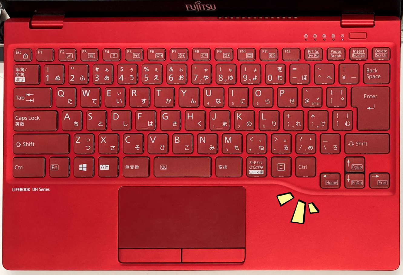 LIFEBOOK WU2/E3（カタログモデルのUH90/E3、UH 2020年10月モデル）のキーボード