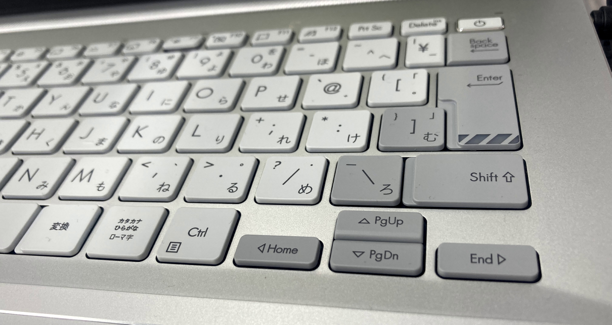 Vivobook Pro 14X OLED クールシルバーのキーボードアップ