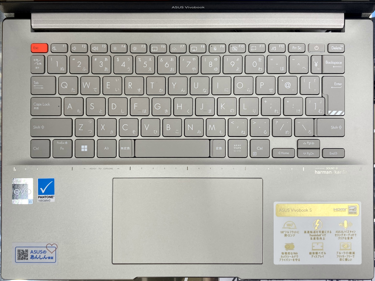 ASUS 14インチシリーズ　Vivobook S 14X OLED の日本語キーボード