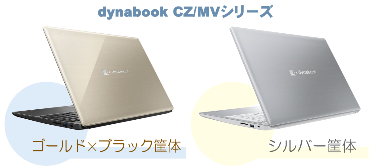「dynabook CZ/MVシリーズ」のカラーリング説明