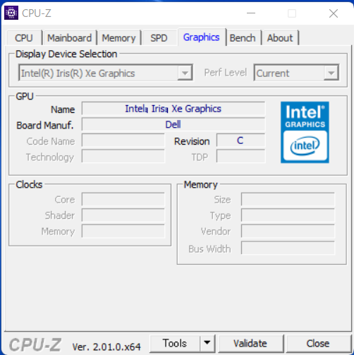 CPU-Z-Core i5-1235UがIris Xeで稼働するのを確認