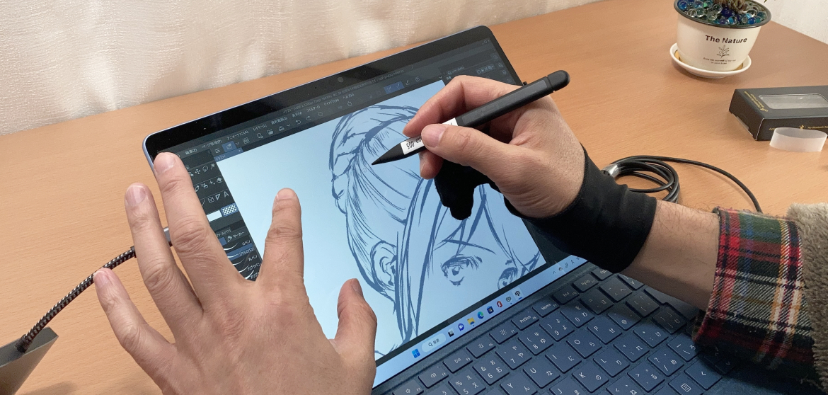 「Surface Pro 9」にてイラストの描き途中-a