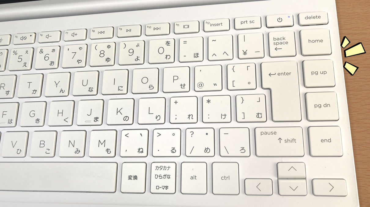 「Aero 13-be（2023）」のキーボード右側