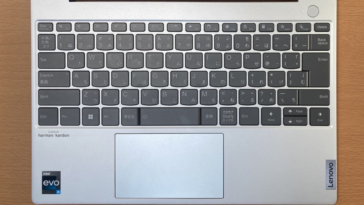「ThinkBook 13x Gen 2」のキーボード・全体　