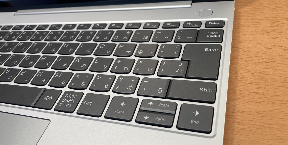 「ThinkBook 13x Gen 2」のキーボード右側・アップ