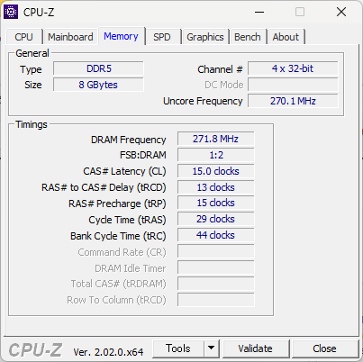 「IdeaPad Slim 170 14型 (AMD)」のCPU-Z、メモリ情報