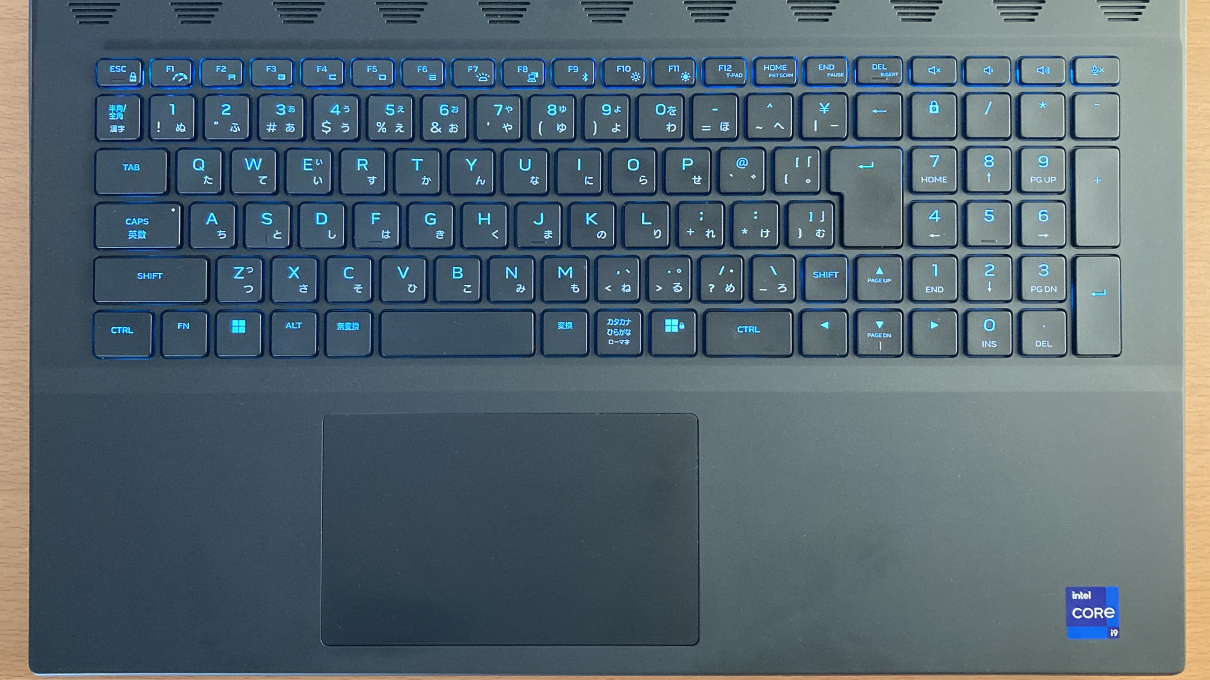 「Alienware m18」のキーボード・全体