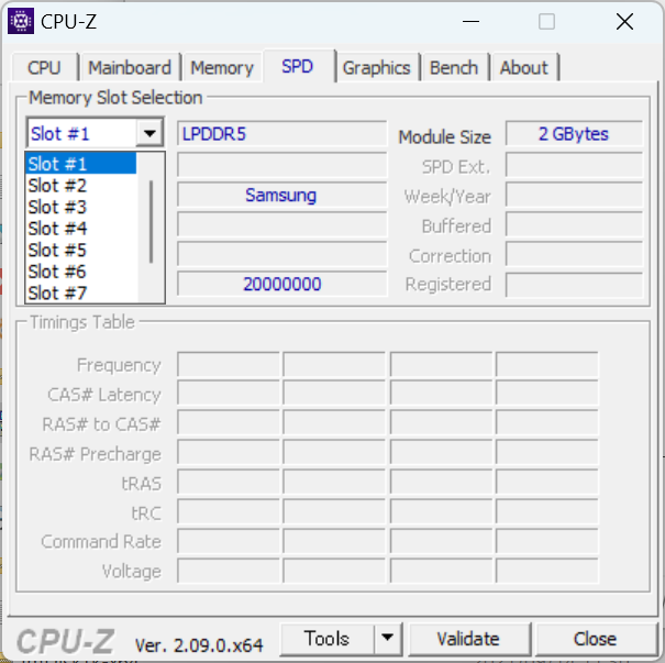 『dynabook RZ/MX（2024）』のCPU-Z、メモリ情報