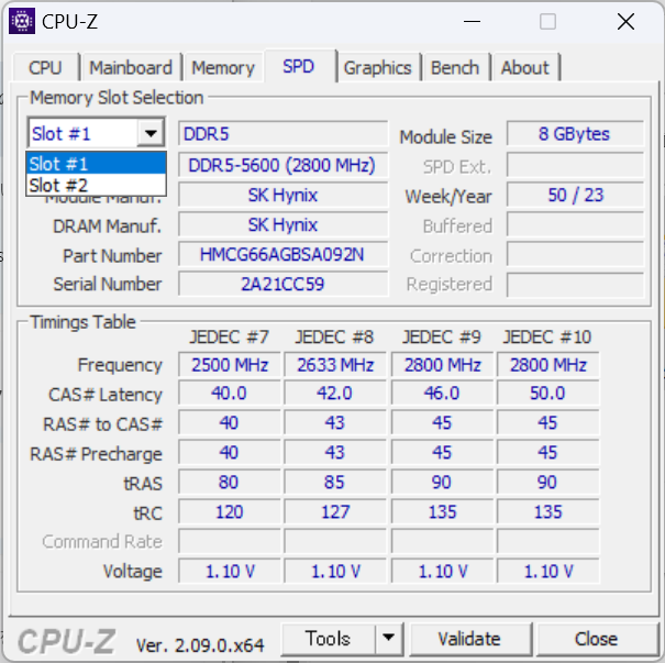 『Inspiron 14 (5445)』のCPU-Z、メモリ情報