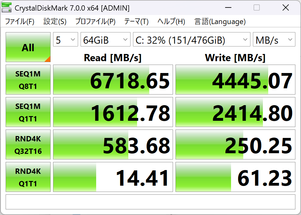 『VAIO SX14-R』本体ストレージ・大容量で計測